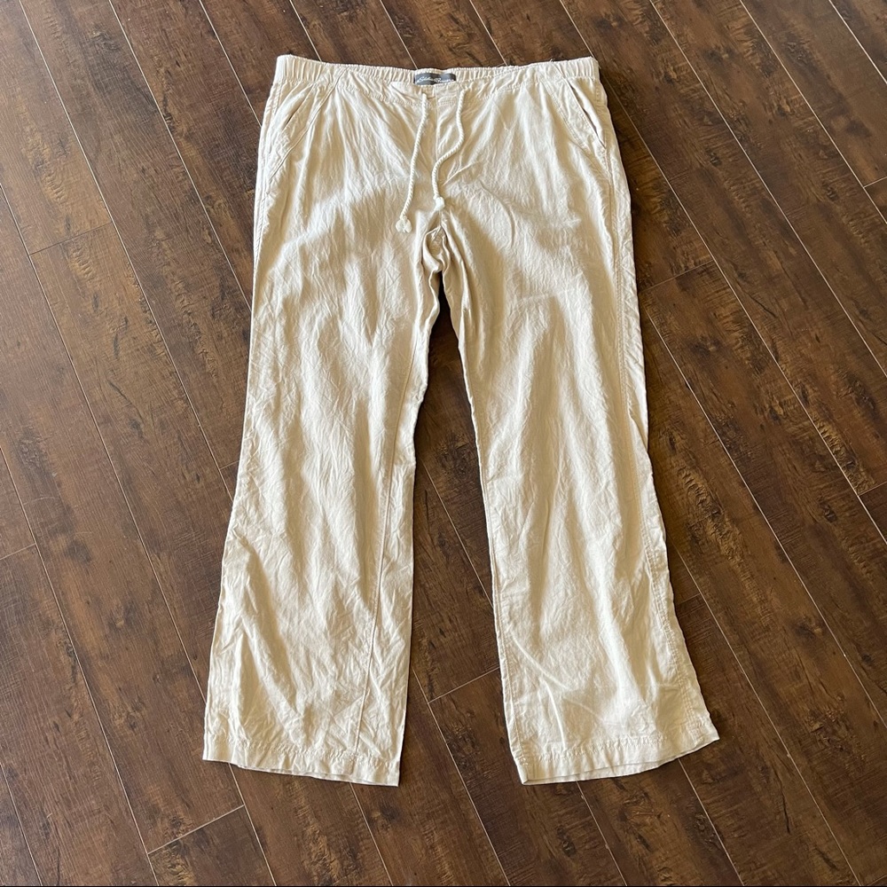 LINEN PANTS. EDDIE BAUER. Sz L